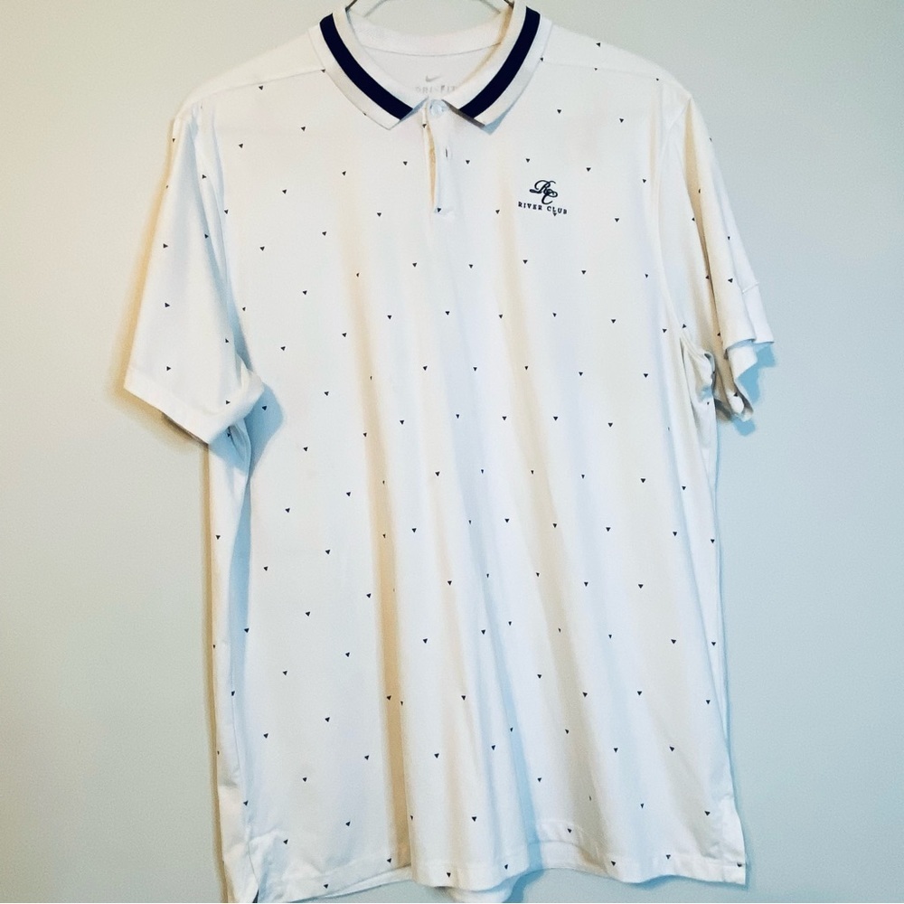 Nike White Polo with Navy Accents - Picture 2 of 7